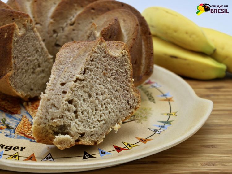 Une tranche de gâteau à la banane